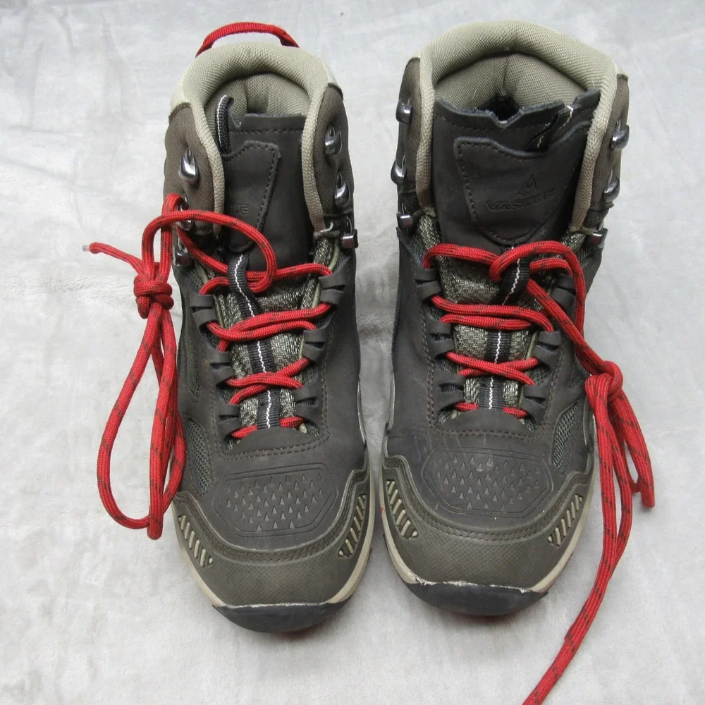 Vasque Kids‎ Hiking Boots 5 Brown Waterproof Red Laces Trail Trekking Breeze AT